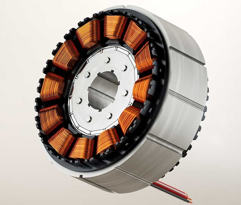 Permanent-magnet brushless DC motor (BLDC) with inrunner topology. Example: electric vehicle traction motor. Image credit: Magnetic Innovations.