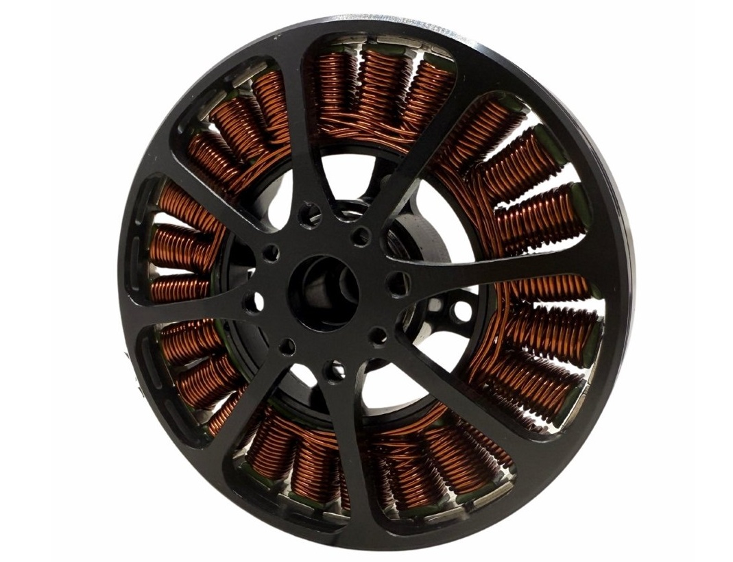 Permanent-magnet brushless DC motor (BLDC) with outrunner topology. Example: multirotor drone motor. Image credit: MechTex.